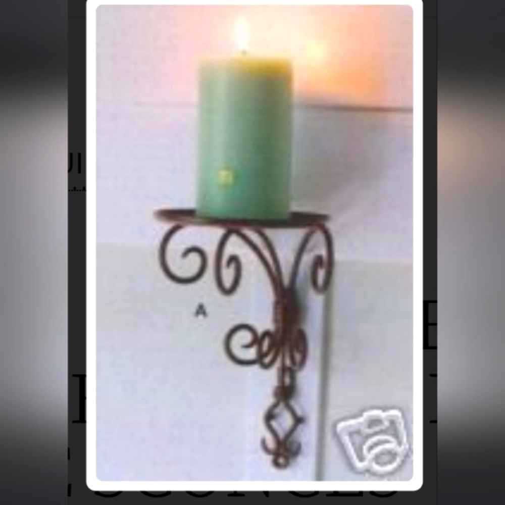 PartyLite Antique Brass Pillar Sconce Set of 2